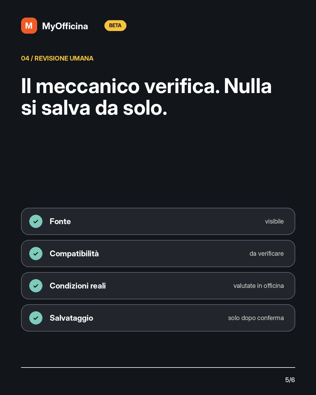 Tavola 5 di Dati tecnici da fonti verificabili